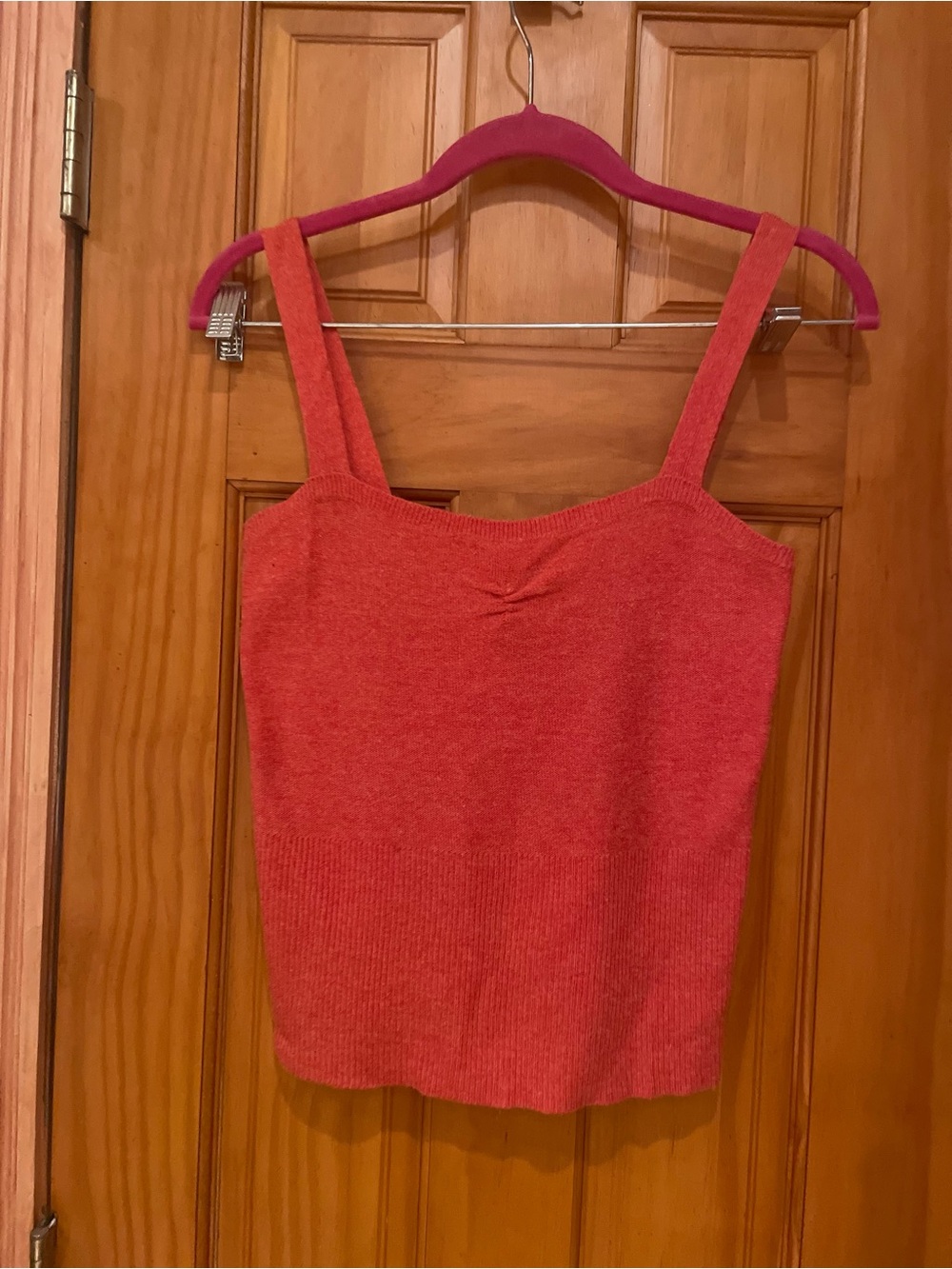 Plenty by Tracy Reese Red Knit Square-Neck Tank